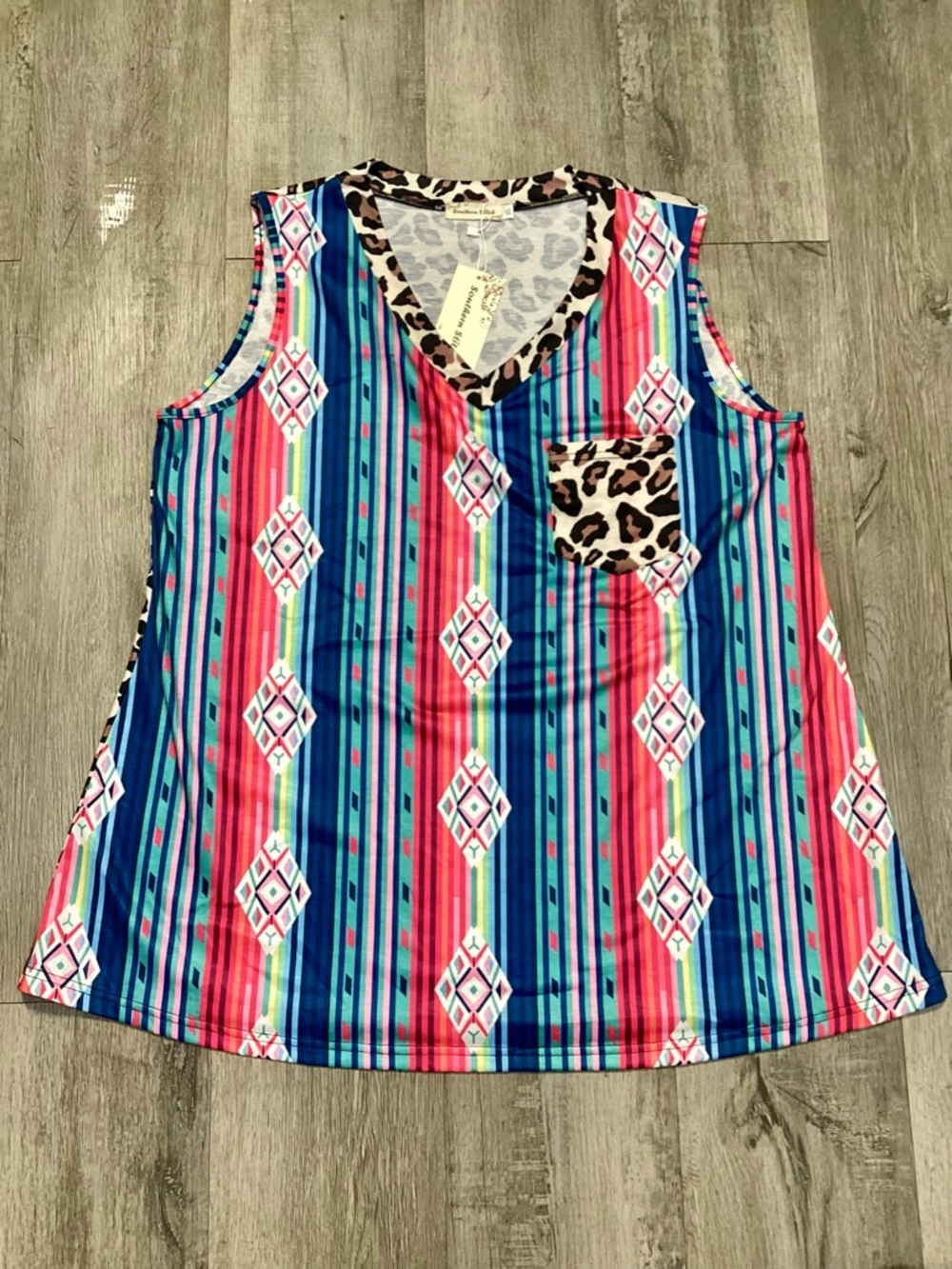 Southwest Leopard Print Top
